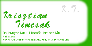 krisztian timcsak business card