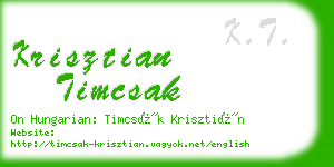 krisztian timcsak business card